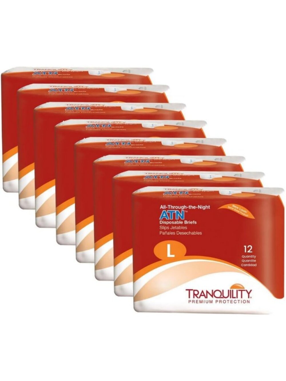 Overnight Adult Diapers with Tabs, Large Size, 96 Count - Maximum Absorbency